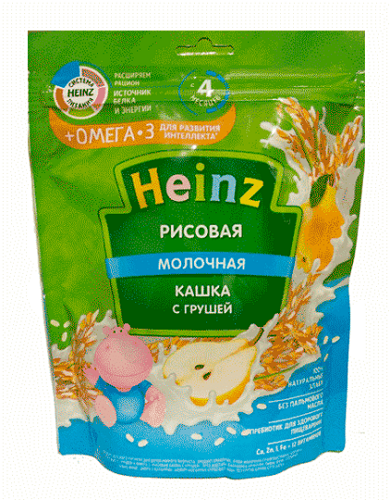 Каша молочная Heinz рисовая с грушей 200 г с 4 месяцев