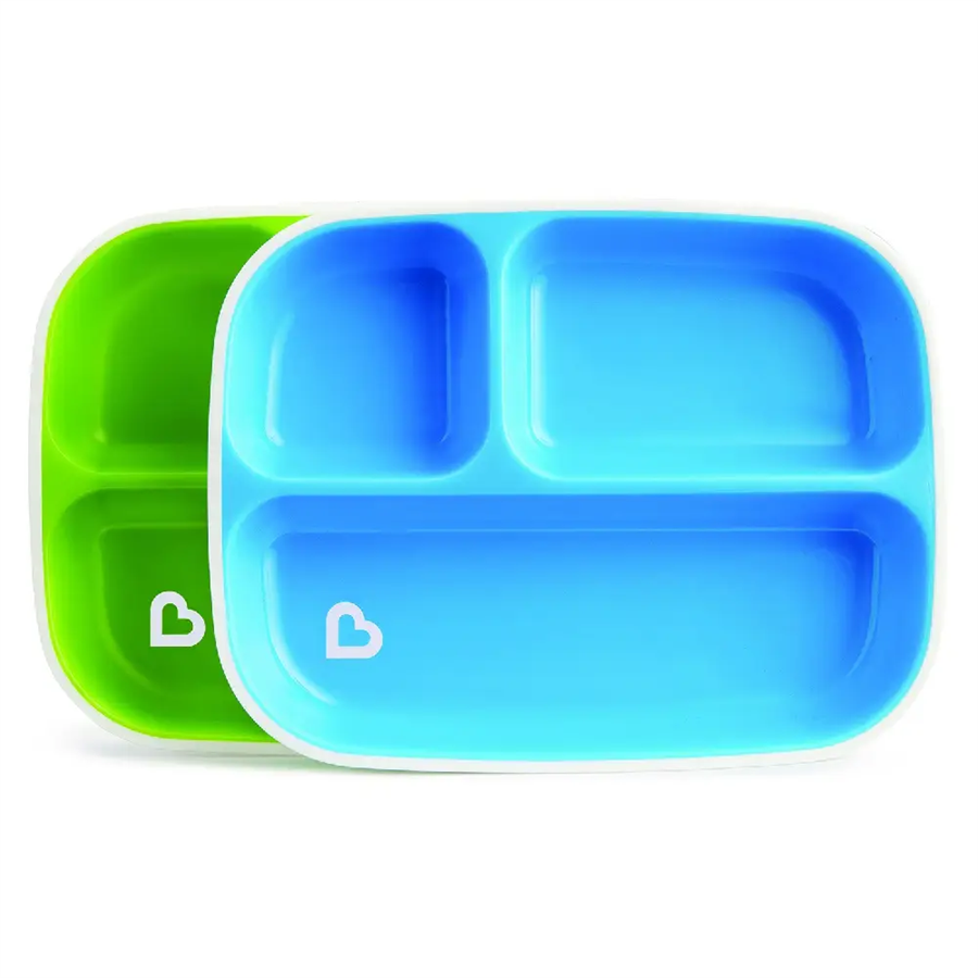 Munchkin набор тарелок секционных Splash™ Голубая-Зелёная, 2шт/уп, 6+
