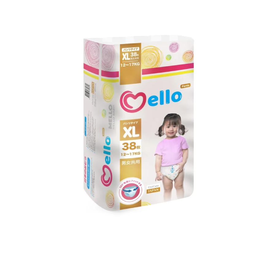 Подгузники-трусики для детей  MELLO размер XL 12-17 кг, 38 шт.