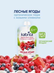  Kabrita пюре с козьими сливками "Лесные ягоды и яблоко" 100гр