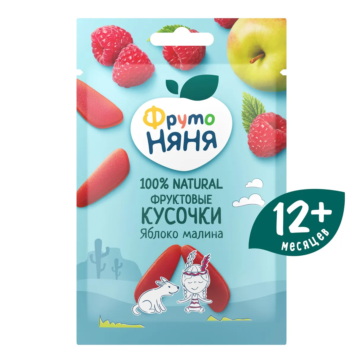 ФрутоНяня фруктовые кусочки яблоко-малина