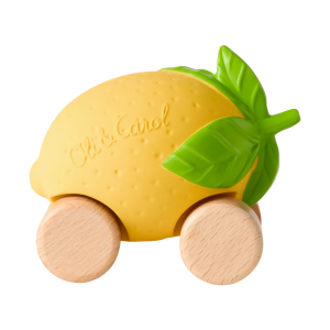 OLI&CAROL Машинка Lou the Lemon, игрушка-прорезыватель на деревянных колёсах