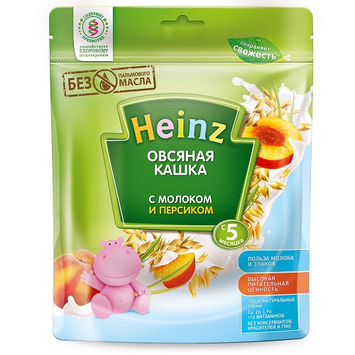 Каша молочная Heinz овсяная с персиком 200 г с 5 месяцев (5075)