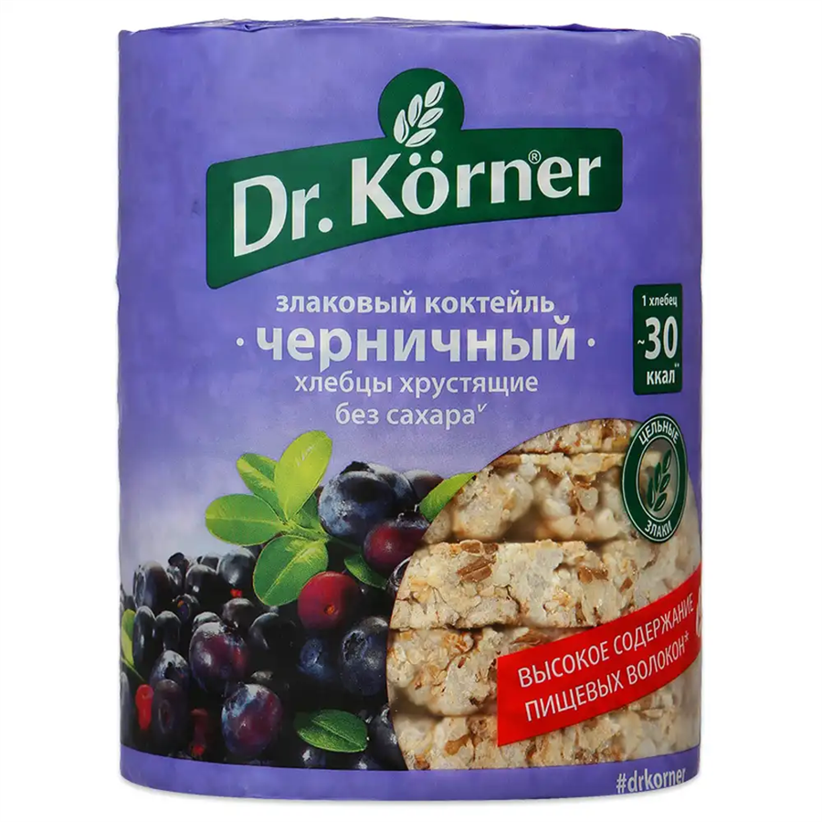 Dr. Korner хлебцы "Злаковый коктейль черничный" 100гр