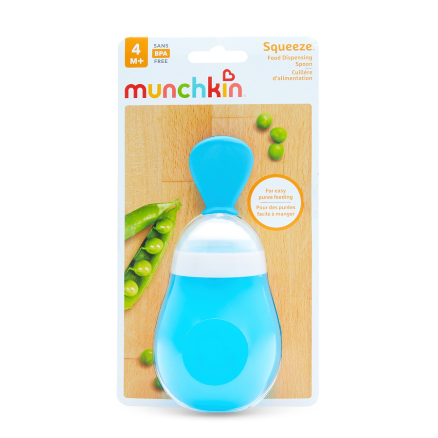 Munchkin ложка-бутылочка для первого прикорма, Голубая, 150 мл. 4+
