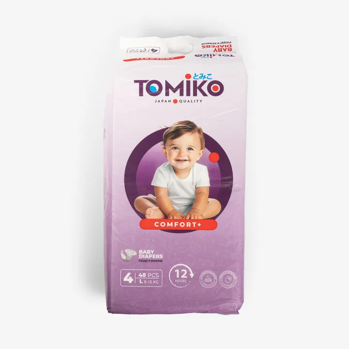 ПОДГУЗНИКИ ДЕТСКИЕ L (9-13 КГ)  48 ШТ. TOMIKO COMFORT+