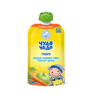 ЧУДО-ЧАДО Пюре яблоко-морковь-айва 90гр