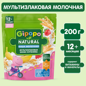 Каша сухая молочная GIPOPO (Гипопо) Овсяная Банан 8*200 г пауч 672 шт/пал