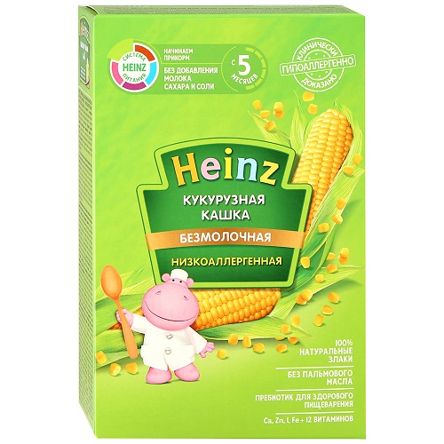 Каша Heinz безмолочная низкоаллергенная кукуруза 200 г с 5 месяцев (1442)