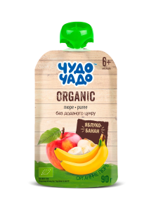 ЧУДО-ЧАДО Пюре органическое яблоко-банан 90гр ЧУДО-ЧАДО Пюре органическое яблоко-банан 90гр