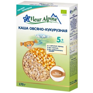 Каша безглютеновая ORGANIC Овсяно-кукурузная, 5 мес., FLEUR ALPINE