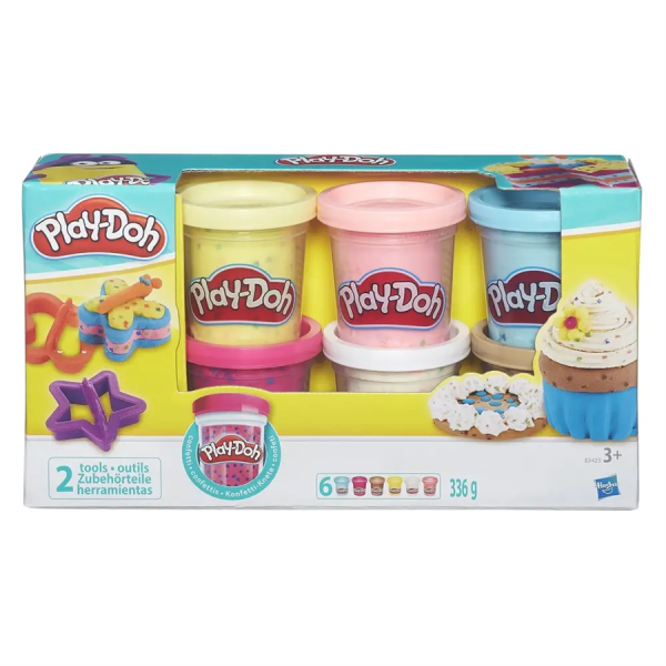 Набор Play-Doh 6 баночек с конфетти