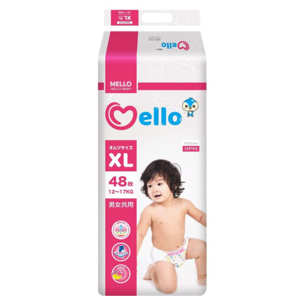 Подгузники для детей MELLO размер XL 12-17 кг, 48 шт.