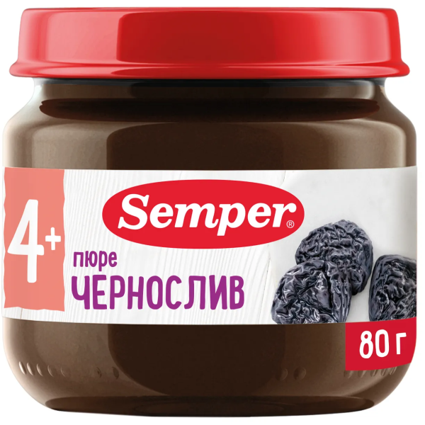 Пюре Semper чернослив 4м+ 80 гр