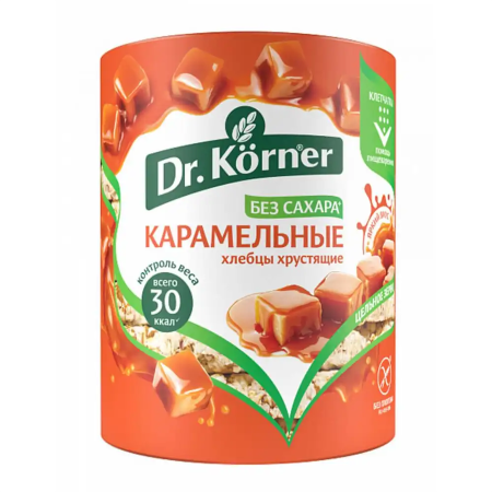 Dr. Korner хлебцы "Кукурузно-рисовые" карамельные 90гр