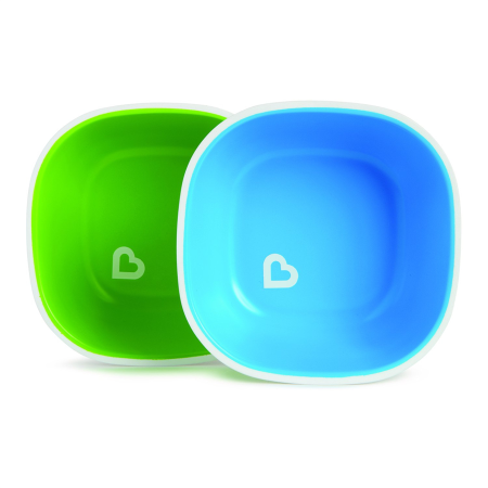 Munchkin набор детских цветных мисок Splash™ Голубая-Зеленая, 2шт/уп, 6+