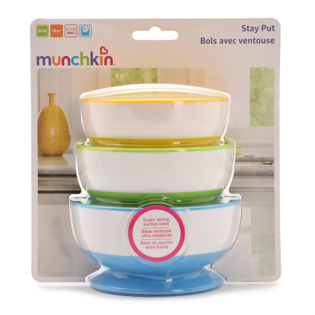 Munchkin набор детских тарелок на присосках Stay Put™ 3шт/уп, 6+