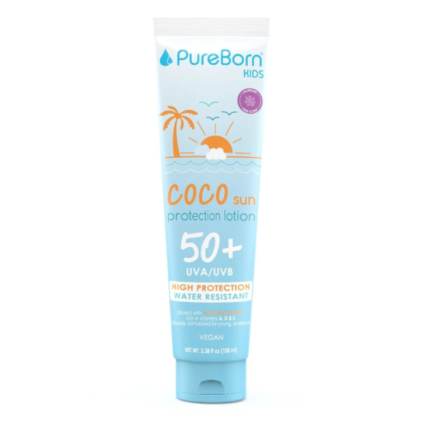 PureBorn Kids: Coco Sun крем солнцезащитный для детей 50+ UVA/UVB, 100 мл