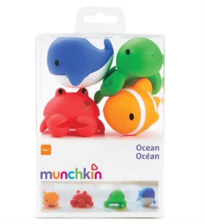 Munchkin игрушки для ванны Морские животные Ocean™, 4шт/уп, 9+