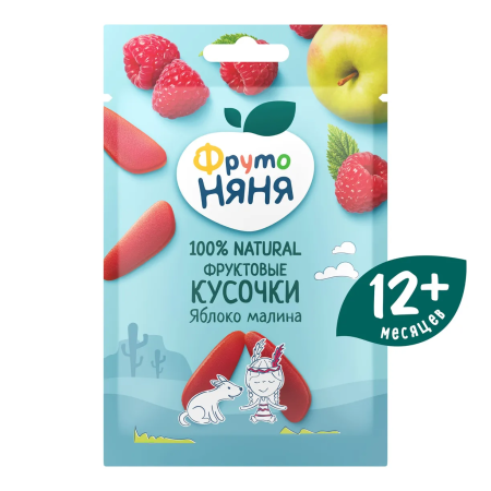ФрутоНяня фруктовые кусочки яблоко-малина