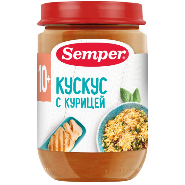 Пюре Semper кускус с курицей 10м+ 190 гр