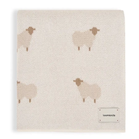Плед детский "Animal Sheeps" Loom Knits, Кремовый (80х120 см)