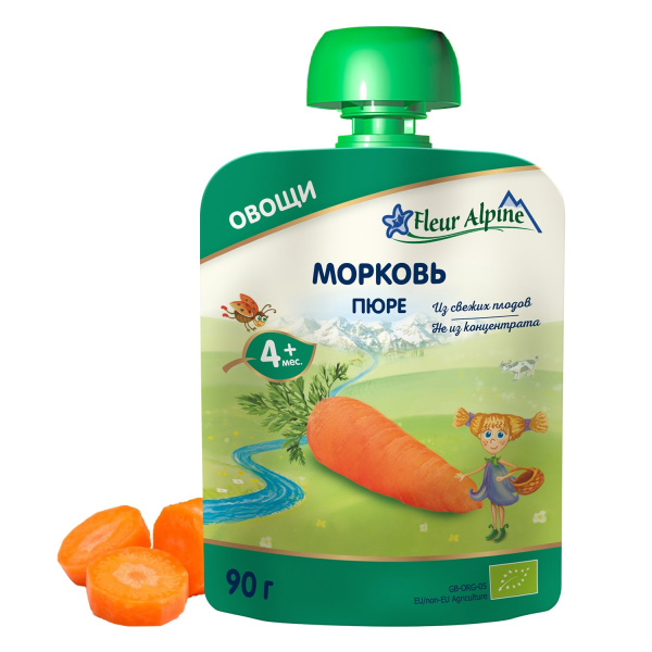 Детское пюре Fleur Alpine морковь, 90 гр
