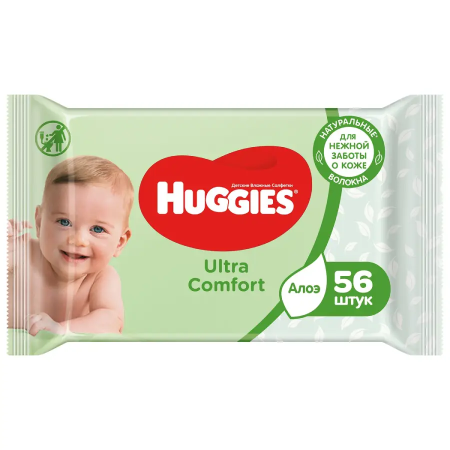 Влажные салфетки Huggies Ultra Comfort 56 штук
