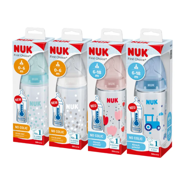 NUK бутылка First Choice+, термоконтроль с силиконовой соской PP, 300мл