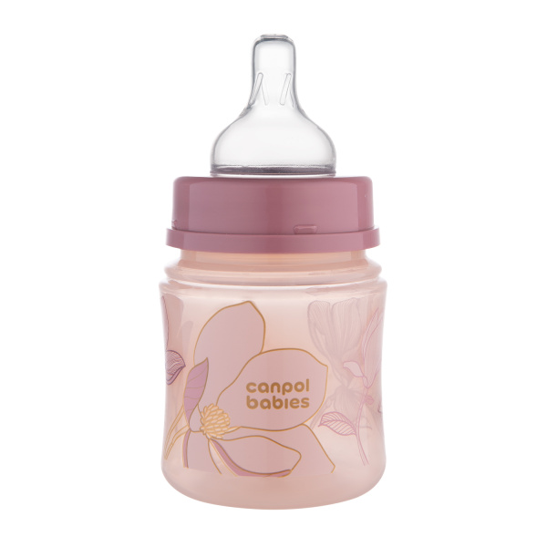 Антиколиковая бутылочка с широким горлышком Canpol babies Easy Start - GOLD 120мл PP (Розовая) 35/239_pin