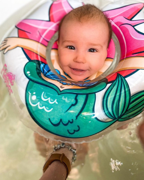 Круг надувной на шею для купания новорожденных и малышей ROXY-KIDS Flipper Русалка