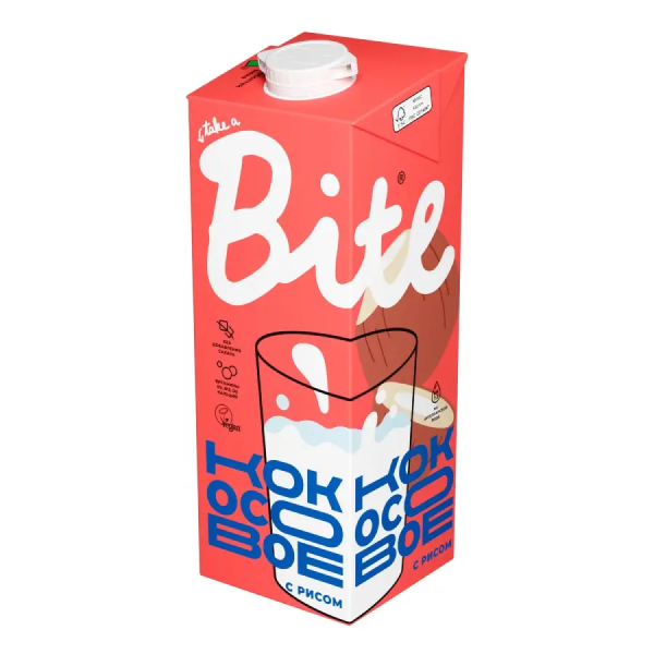 BITE молоко рисовое с кокосом, 1 л