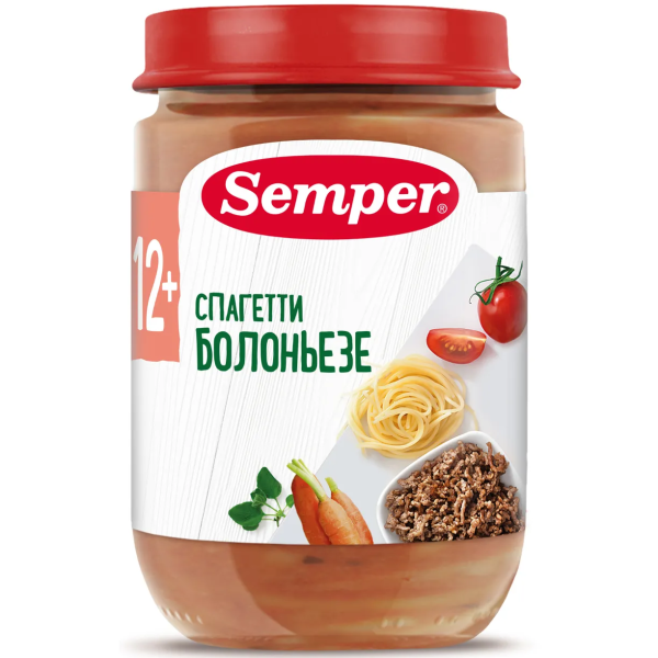 Пюре Semper спагетти болоньезе 12м+ 190 гр