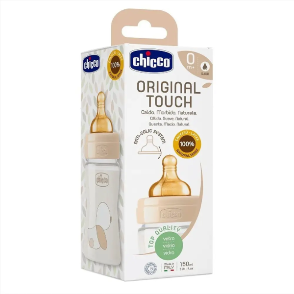 Бутылочка Chicco Original Touch стеклянная л/с 0м+ 150 мл