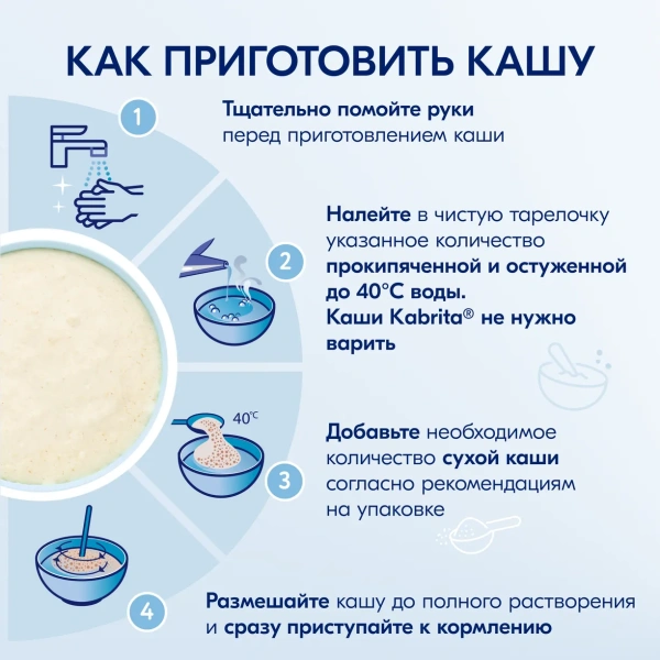 Kabrita Пшеничная каша на молочной смеси с бананом, яблоком и абрикосом 6+