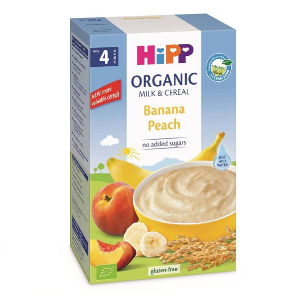 HIPP Детская молочная каша Рисовая Банан и Персик 250гр