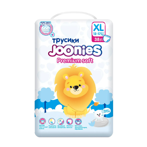 478 Трусики JOONIES Premium Soft XL 38 (12-17 кг)