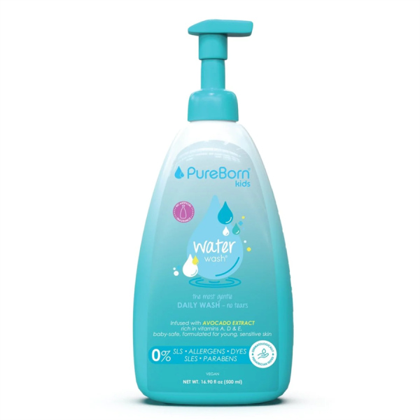 PureBorn Kids: Water Wash, Натуральный уход для чувствительной кожи, 500 мл