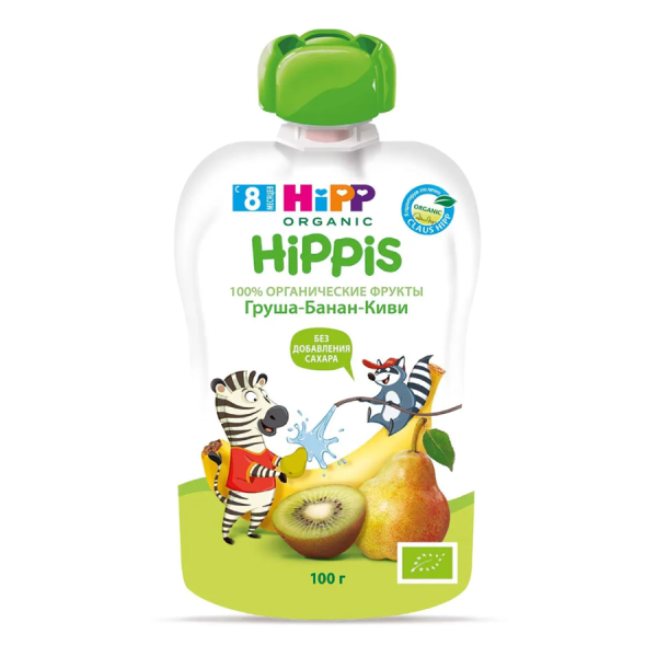 HIPP Детское Пюре Банан, Груша, Киви 100 гр