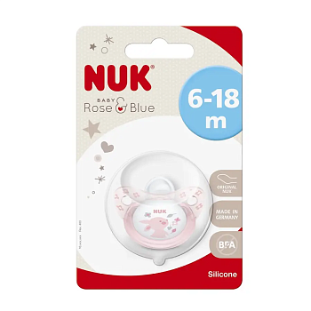 NUK Соска Baby Rose Blue 6-18 мес розовая
