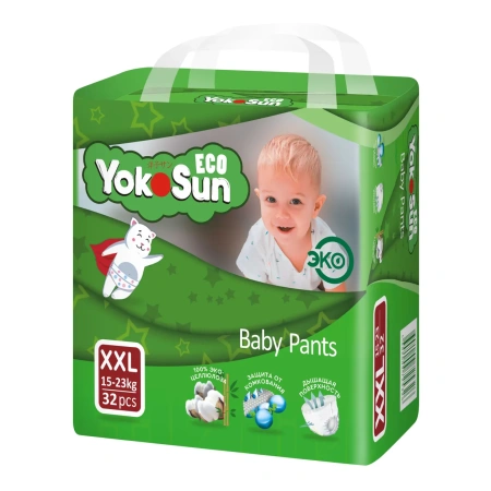 Трусики YokoSun Eco размер XXL (15-23 кг) 32 шт