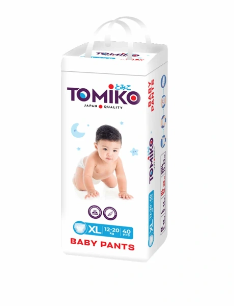 ТРУСИКИ ДЕТСКИЕ XL (12-20 КГ) 40 ШТ. TOMIKO PREMIUM SOFT