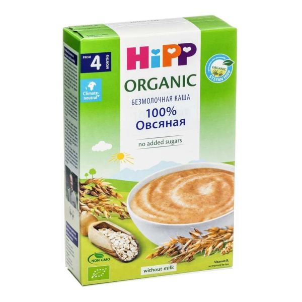 HIPP Детская безмолочная Овсянная органическая каша 200гр