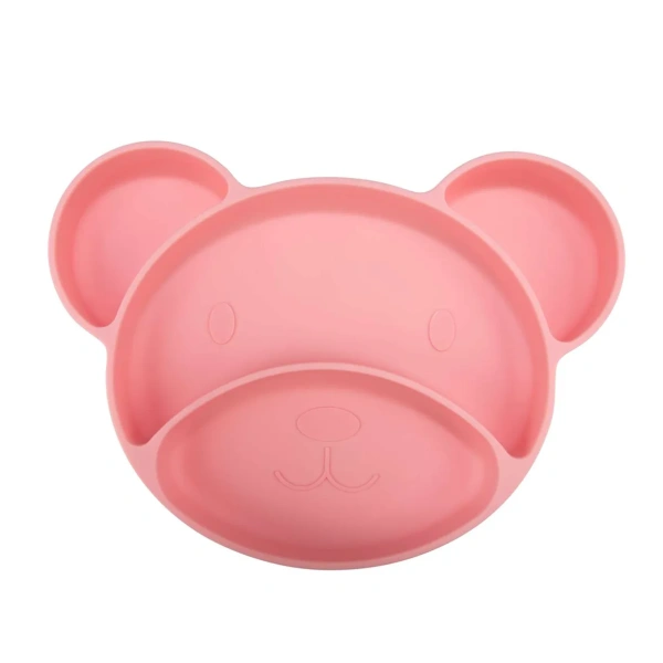Силиконовая тарелочка с  секциями Canpol Babies BEAR (розовая) 51/401_pin
