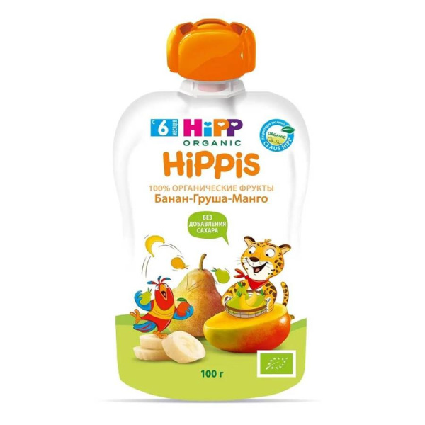 HIPP детское пюре банан/груша/манго 100гр