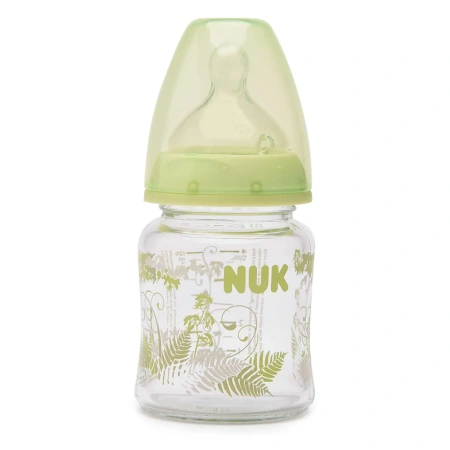 NUK стеклянная бутылочка с силиконовой соской First Choice+, 120мл, 0-6мес.