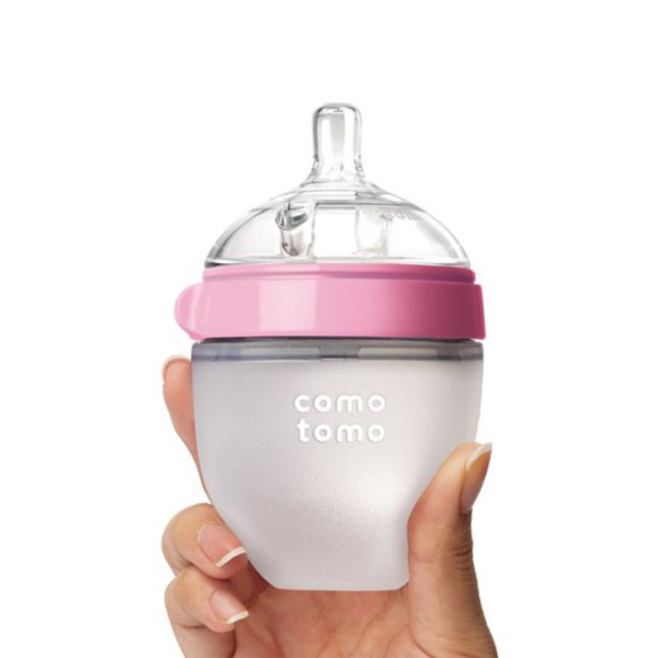 ComoTomo бутылочка силикон 150мл 0+ розовая