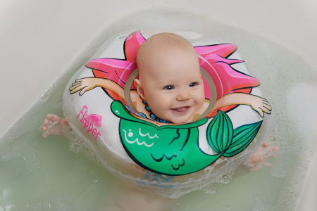ROXY-KIDS Надувной круг Русалка на шею для купания малышей Flipper