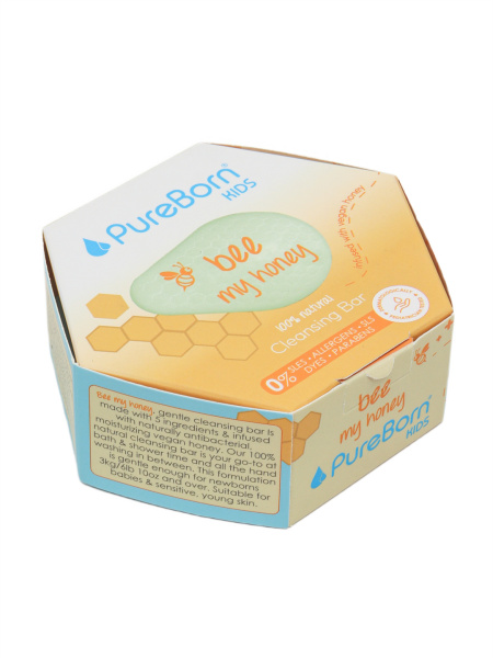 PureBorn Kids: Bee my honey, детское мыло для заботы нежной кожи со вкусом меда, 100 г