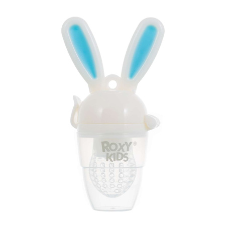 ROXY-KIDS Ниблер для прикорма BUNNY TWIST с поворотным механизмом добавления прикорма. Цвет голубой